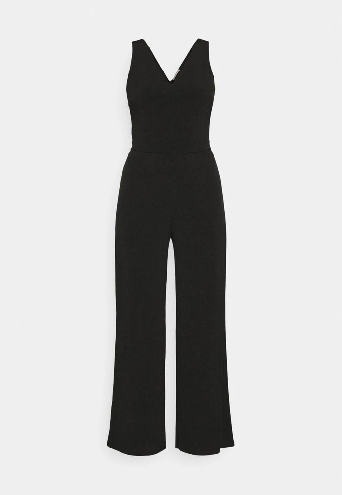 Costumes ANNA FIELD Anna Field Punto Wide Leg Deep V Sleeveless Occasion Jumpsuit Noir Femme | HRW-3766293